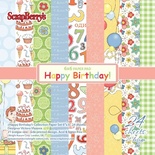 Набор бумаги для скрапбукинга 15х15 см 170 гр/м, двусторонняя, С Днем рождения!, 24 листа