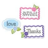 Ножи для вырубки и штамп Теги и Фразы от Sizzix - Framelits Die Set 10PK w/Stamps - Words & Tags, 10 шт