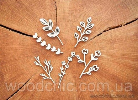 Чипборд Набір "Весняні квіточки" від WOODchic, висота гілки 5см