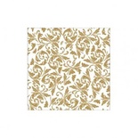 Серветка "Узор арабеска", колір фону: білий/золотий, розмір: 33x33 см