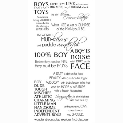 Натирки від Kaisercraft - Boys -rub-on quotes, RB915, 15x30 см