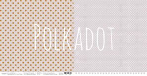 Аркуш двостороннього паперу для скрапбукінгу від Polkadot - "Французький сірий" з колекції "В горошок"