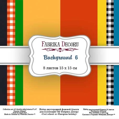 Набір скрап-паперу Backgrounds 6, 15x15см, Фабрика Декору