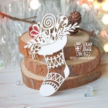 Чипборд ScrapBox - Різдвяний носок з подарунками Hh-162