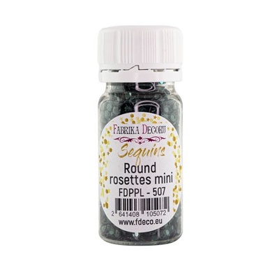 Паєтки розетки міні, темно - зелені металік 507, ТМ Фабрика Декору