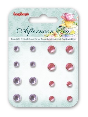 Набір брадсів від ScrapBerryʼs - Хрусталь - Полуденний Чай, 16 шт