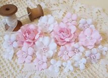 Набір квітів з тканини, 1,5 см - 5 см, (18 шт.)