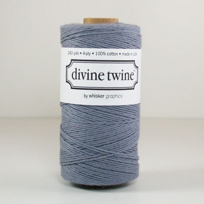 Бавовняний шнур від Divine Twine - Gray Solid, 1 мм, колір сірий, 1м