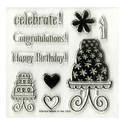 Ніж для вирубки і штампи Sizzix - Framelits Die Set w/Stamps - Birthday Cake, 12 шт.