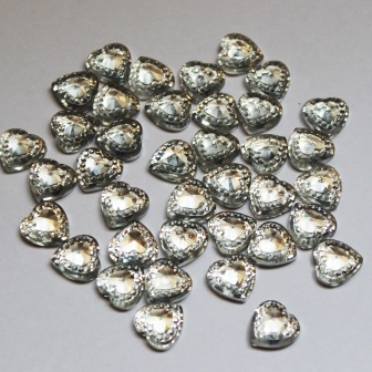 Кабашон у формі серця White, 12x12x5мм, колір білий, 10 шт.