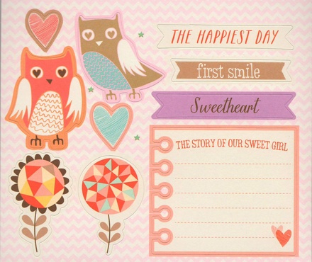 Книга наліпок - Grant StudiOs-Baby Girl, — La De Dah, 5 аркушів на дитячу тематику