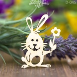 Чипборд от Вензелик - Зайчик с цветочком, 52*37 мм