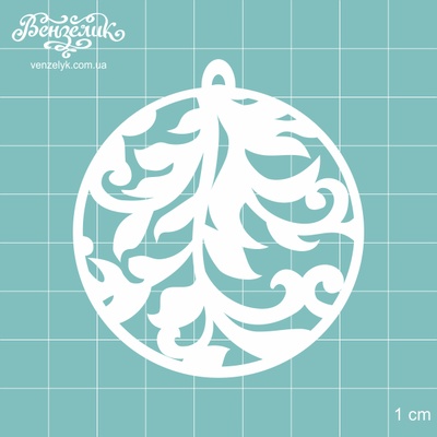 Чипборд від Вензелик - Ялинкова прикраса 06, розмір: 60x65 мм