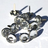 Набір брадсів Eyelet Outlet - Jewel Brads Clear, колір прозорий, у срібній оправі, 16 мм, 10 штук