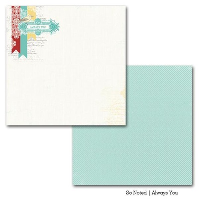Аркуш двостороннього паперу Carta Bella So Noted - Always You, розмір 30x30 см