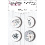 Скрап-фішки набір 4шт. Winter melody 2 #354, ТМ Фабрика Декору