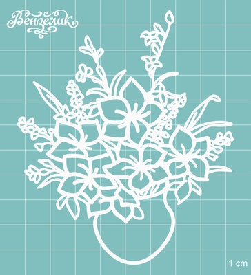 Чипборд від Вензелик - Ваза з квітами 02, розмір: 86x101 мм