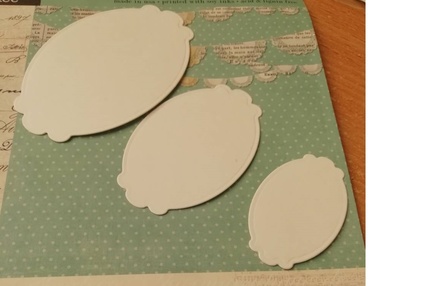 Вирубки з білого картону — набір фігурних овалів, 3 шт., 9х5.6, 7x4.5, 5x3.2см