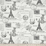 Ткань 100% хлопок - Французские надписи на сером, 45х55 см