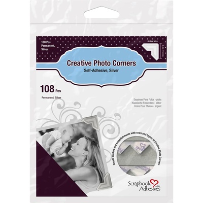 Куточки для фото від Scrapbook Adhesives - Paper Photo Corners Self - Adhesive - Silver, 12м, 108 шт.