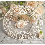 Чипборд ScrapBox - Рамка овальна троянда і сердечки