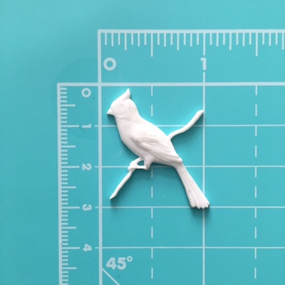 Пластикова прикраса від E.В.A - Пташка на гілці, 3.5см