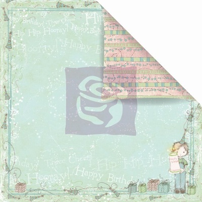 ЦЕНА СНИЖЕНА! Лист скрапбумаги Prima - Happy Birthday Jack – Celebrate! w/Jack & Jill, 30х30см