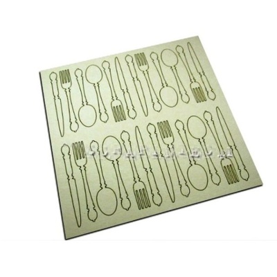 Чипборд Scrapiniec - Столовые приборы маленькие, 24 штуки