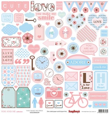 Папір для скрапбукінгу від ScrapBerryʼs -Про любов. Страсть, 30,5x30, 5см, 190 г/м², односторонній