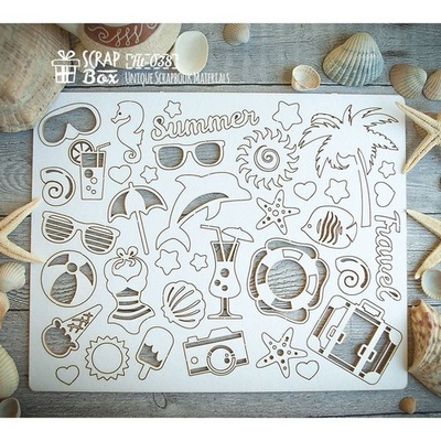 Чипборд ScrapBox — набір Пляжний