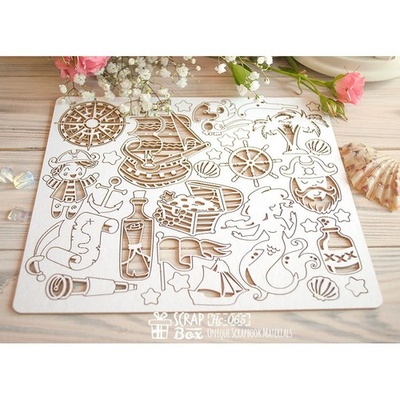 Чипборд ScrapBox - Набір піратів великий Hc-065