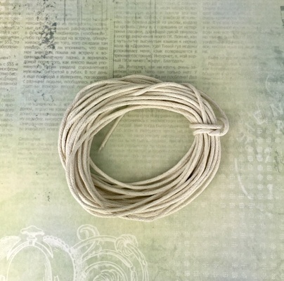 Вощений шнур, льняний, 1,5 мм, 5 метрів