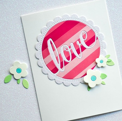 Ніж для вирубки від Poppystamps - Love Stitch Circle Frame craft die