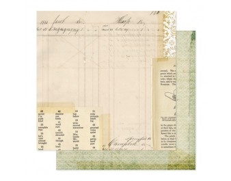 Лист скрапбумаги от Pink Paislee - Hope Chest - Heirlooms 12x12 Paper