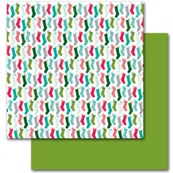 Двосторонній аркуш картону від American Crafts - Tidings & Tins, Dear Lizzy Christmas, 30x30 см, 1 шт.