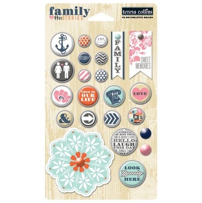 Брадсы Teresa Collins Designs - Family Stories - Decorative Brads