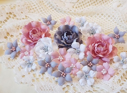 Набір квітів з тканини (18 шт.)