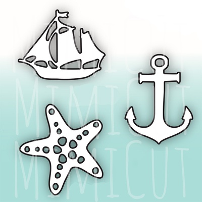 Нож для вырубки от MiMiCut - Море, море, 31*40, 35*28, 33*36мм