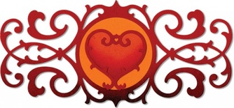Ніж для вирубки Sizzix - Thinlits Die Set - Decorative Border & Heart, 2 шт.