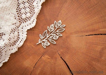 Чипборд "Ветка крыжовника" от WOODchic, 7х3,7 см