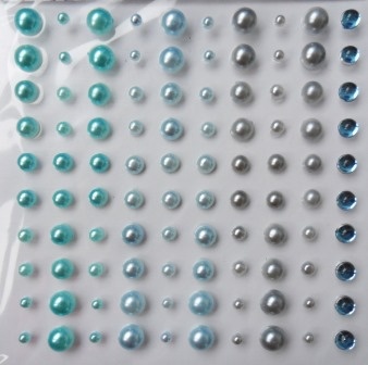 Половинки перлинок на клейовій основі "Море", 100 шт.