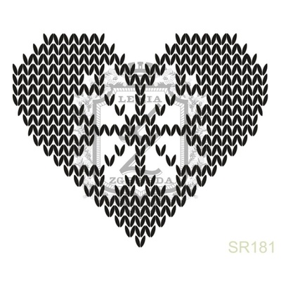 Акриловый штамп Lesia Zgharda SR181 Вязаное сердечко, размер 4.5х3.8 см