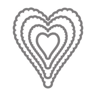 Ніж для вирубки від Sizzix - Sizzix Framelits Die Set 4PK - Hearts, Scallop #2, 4 шт.