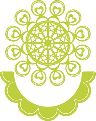 Ножі для вирубки від Cheery Lynn Designs - Kissimmee Doily w/ Angel Wing - DL242