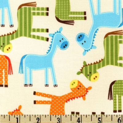 ,Тканина 100% бавовна - Дитячі коники, 45x55см