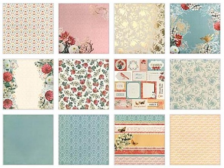 ПОЛОВИНА Набору паперу DCWV - Coral Couture Paper Stack, 30х30 см, 24 аркуші