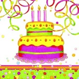 Серветка для декупажу "Яскравий торт", колір фону: білий, розмір: 33x33 см