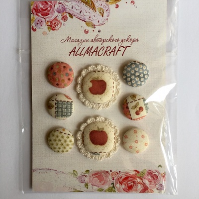 Набор пуговиц от Allmacraft  - Деревенский стиль,  в наборе 8 элементов