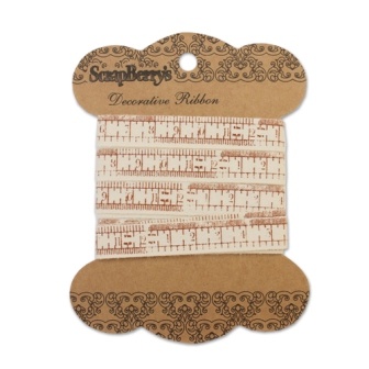 Лента декоративная от ScrapBerry's - Сантиметр Шебби, 10мм, 2м, хлопок