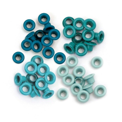 Люверсі від We R Memory Keepers - Aqua, 60 штук, 4 кольорі